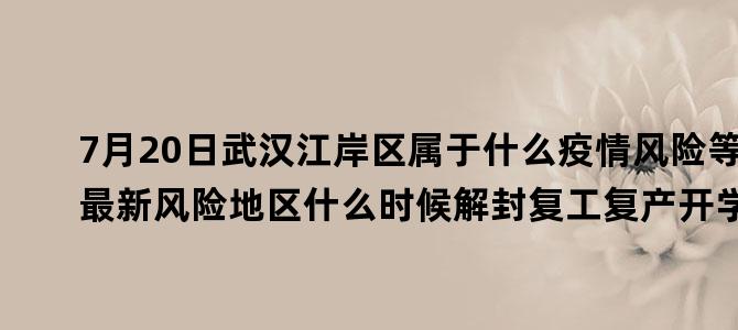 '7月20日武汉江岸区属于什么疫情风险等级 最新风险地区什么时候解封复工复产开学的'